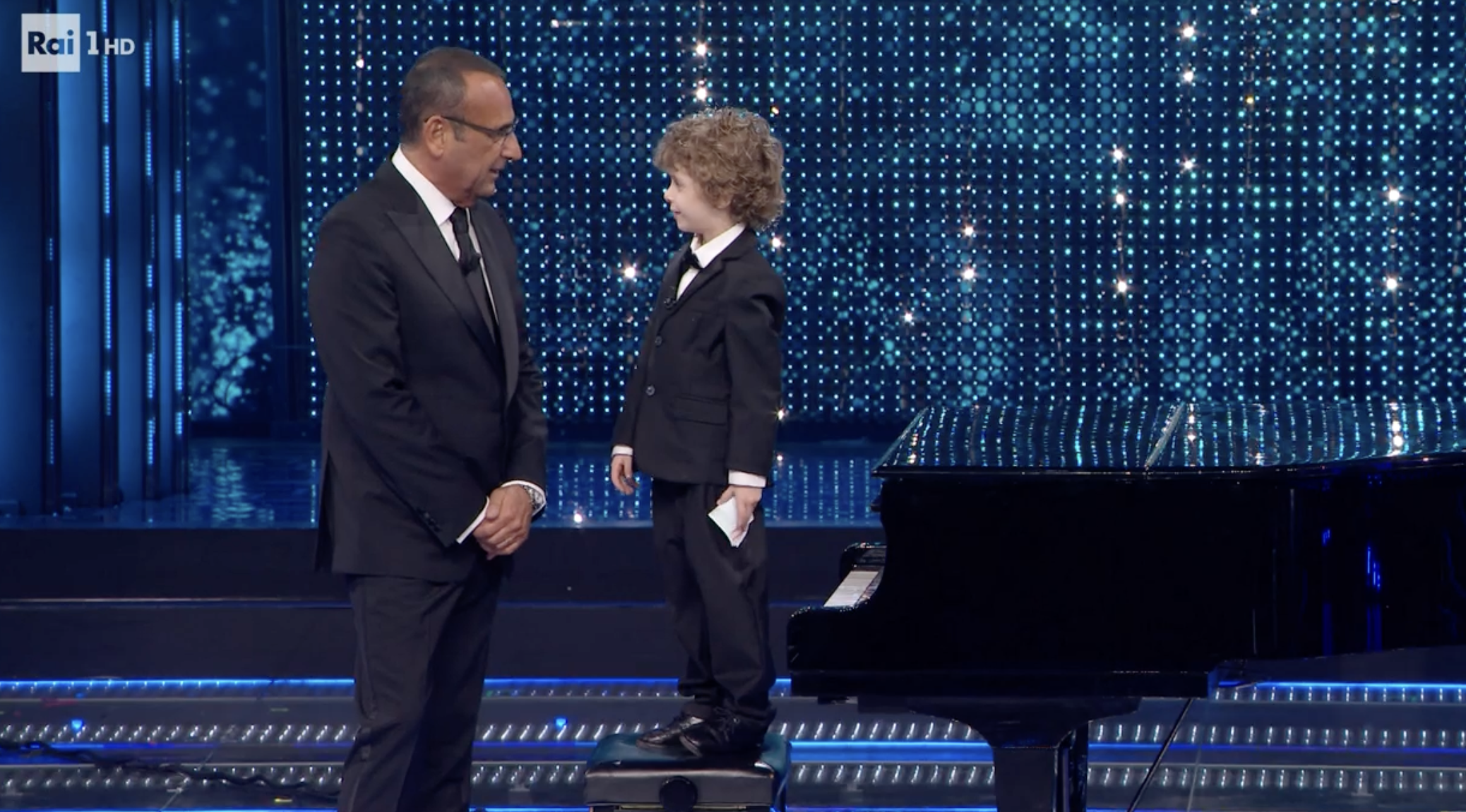 Sanremo: il piccolo Alessandro Gervasi da Buseto all’Ariston con il suo pianoforte