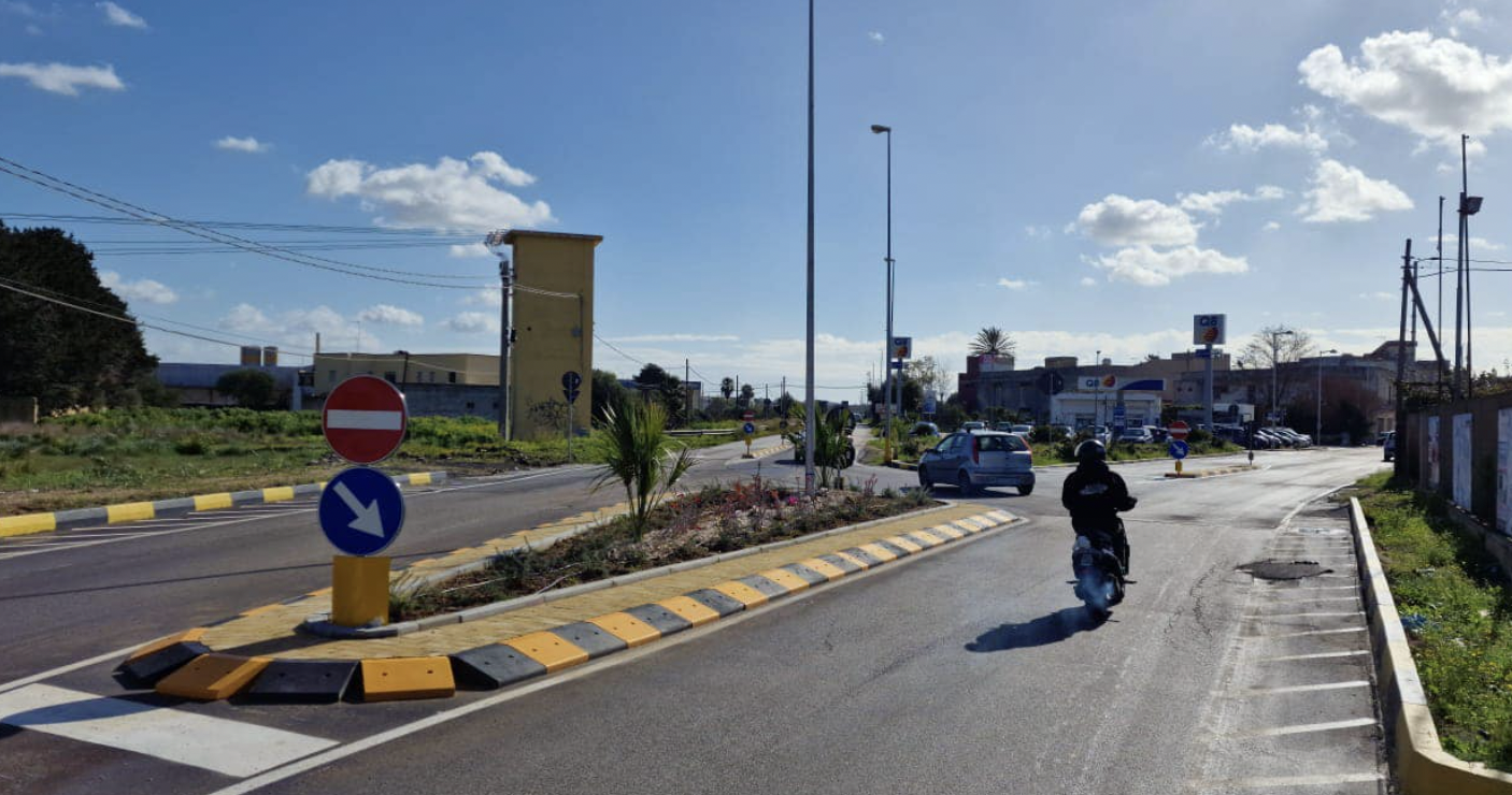 Mazara: in funzione la nuova rotatoria tra la via Marsala e la SS 115