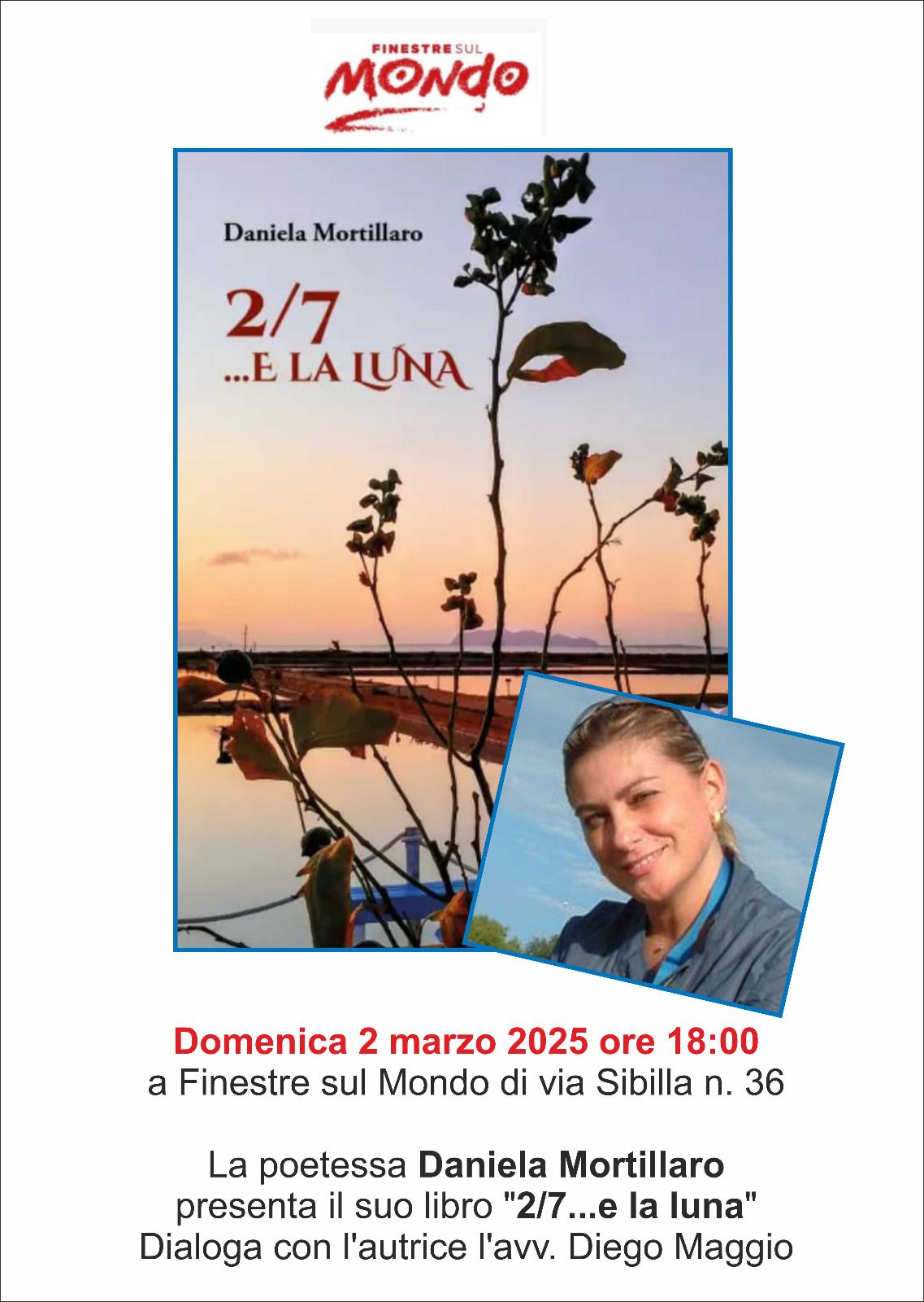 Marsala: a Finestre sul Mondo le poesie di Daniela Mortillaro