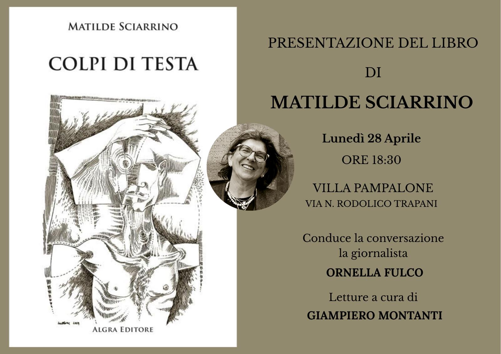  “Colpi di testa”, Matilde Sciarrino presenta il suo nuovo libro a Trapani