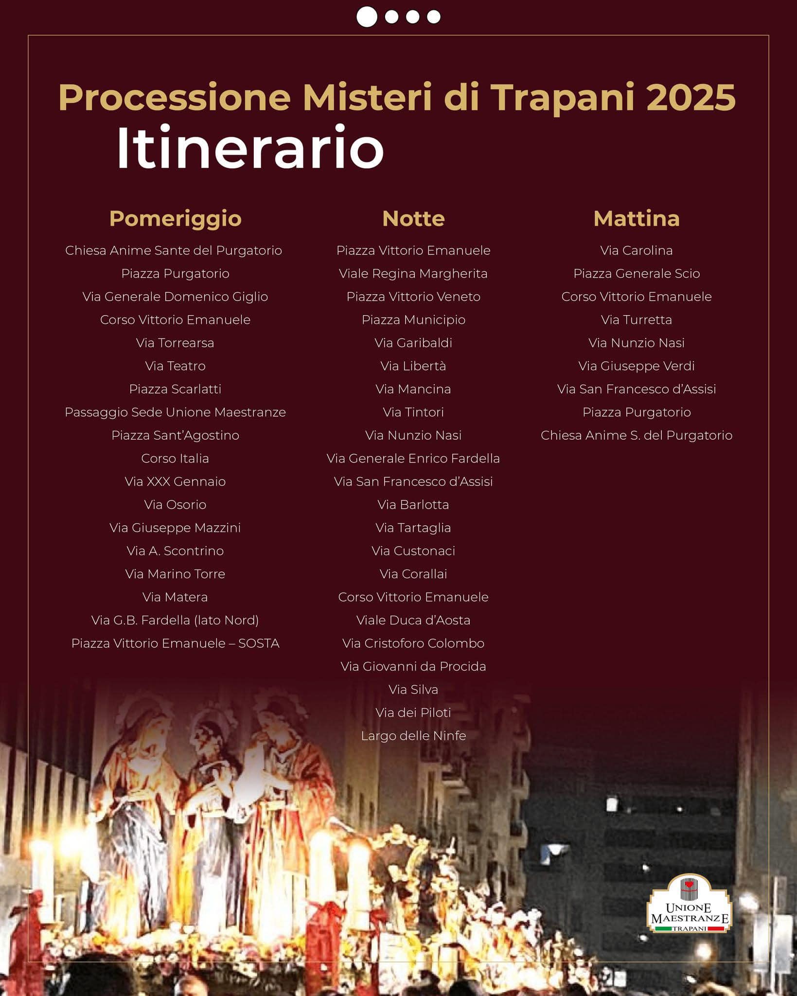 Trapani: tutto l’itinerario dei Misteri￼