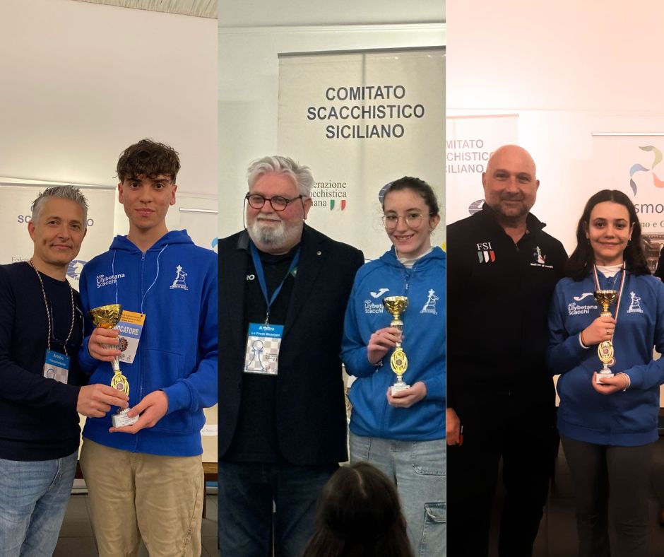 Lilybetana Scacchi: in tre sul podio regionale giovanile, bene anche le scuole