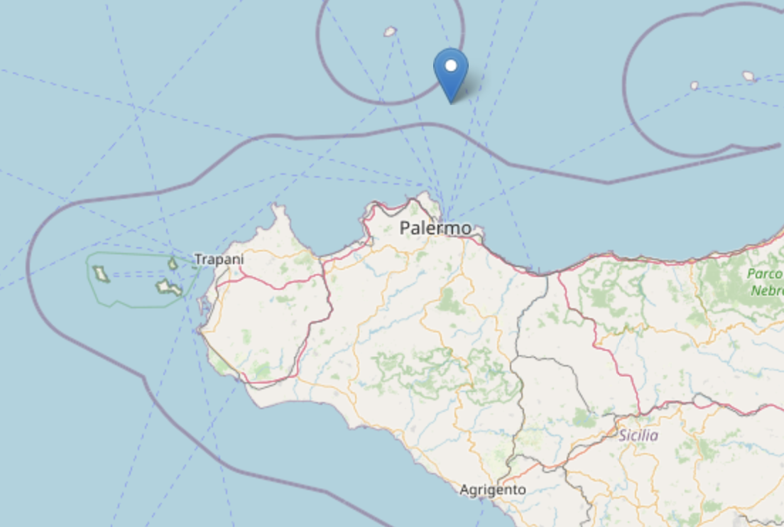 Terremoto di 3.4 al largo della costa palermitana