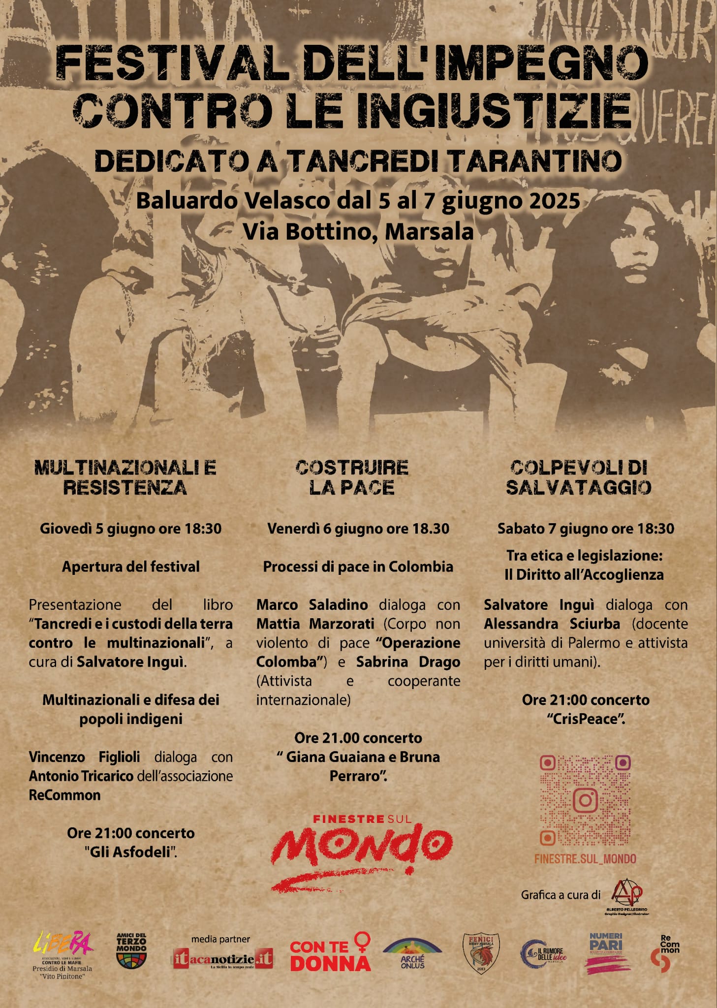 “Festival contro le Ingiustizie” a Marsala dal 5 al 7 giugno