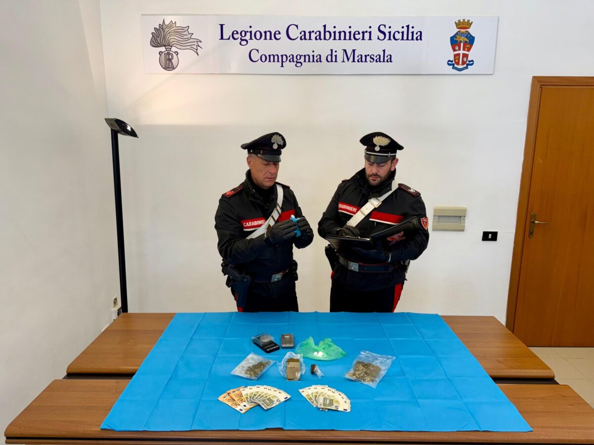 Marsala, esce in permesso dai domiciliari e viene arrestato per detenzione di droga