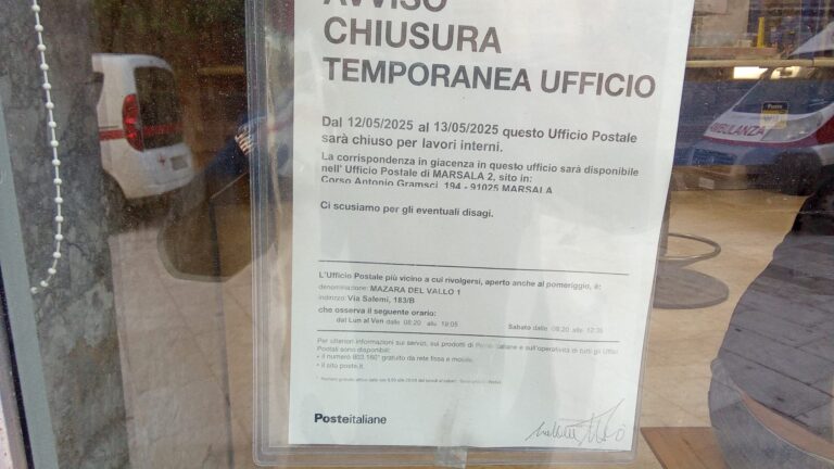 Poste: chiusura alla centrale di Marsala, lavori a Napola