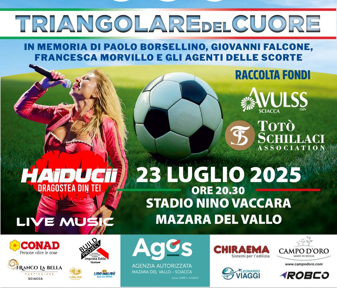 A Mazara Triangolare del Cuore: in campo cantanti, attori, vecchie glorie del calcio e magistrati