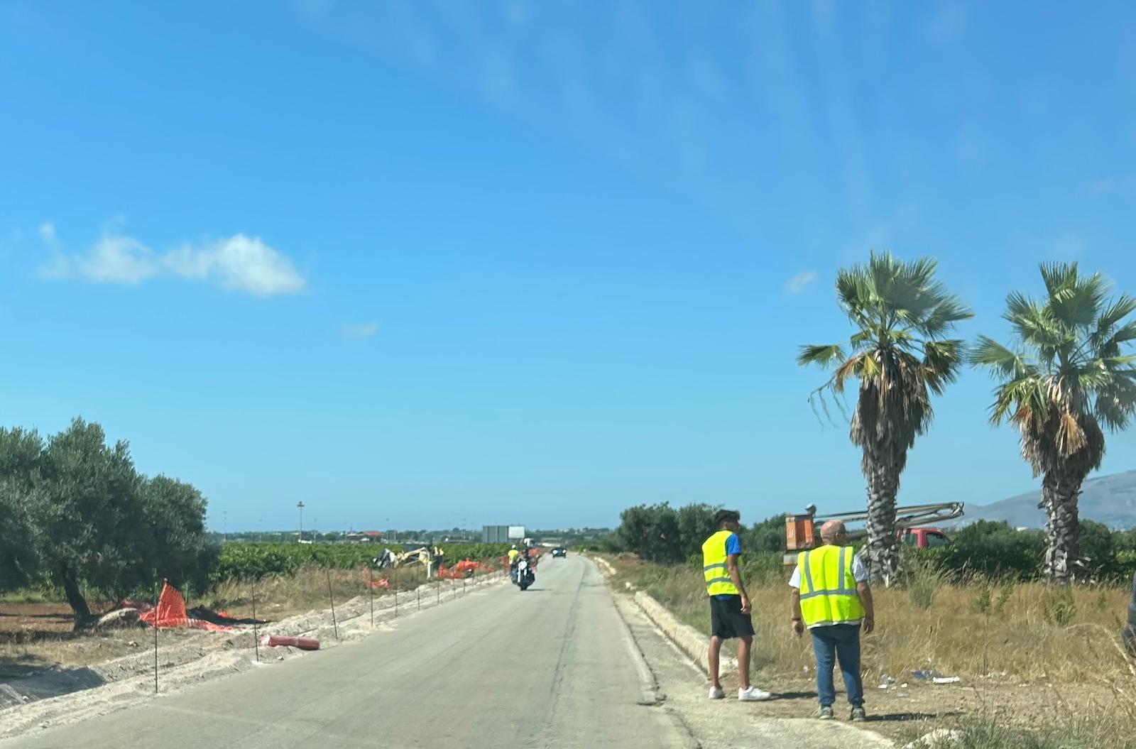 Si continua a lavorare per dare un’illuminazione al tratto di strada per l’Aeroporto di Birgi