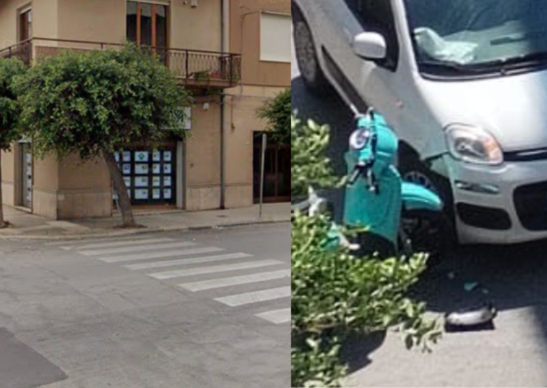 Incidente in un incrocio nel centro urbano di Marsala: moto contro auto