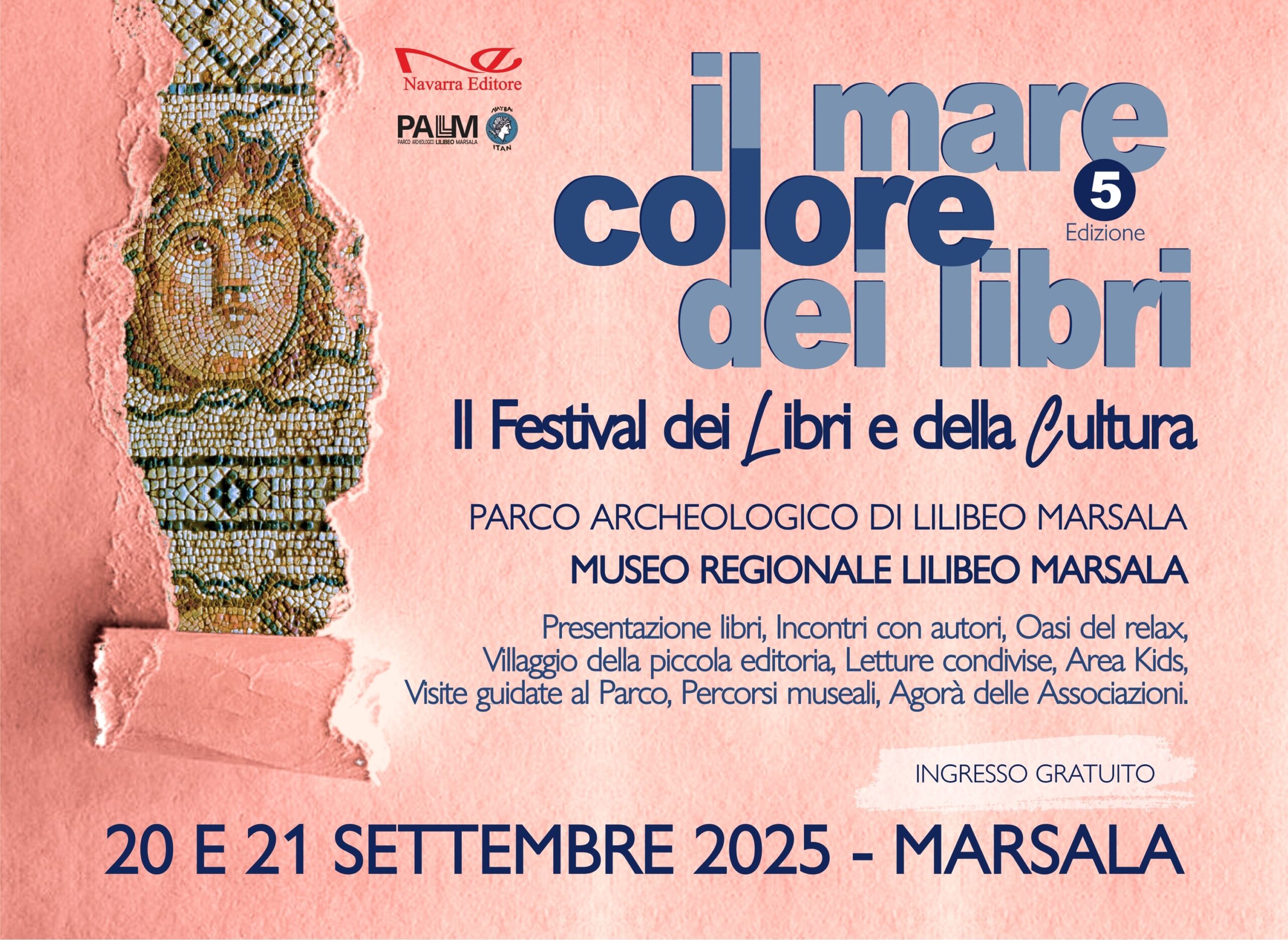 “Il Mare Colore dei Libri” torna a Marsala: 25 autori, spazi culturali e focus al Museo Lilibeo