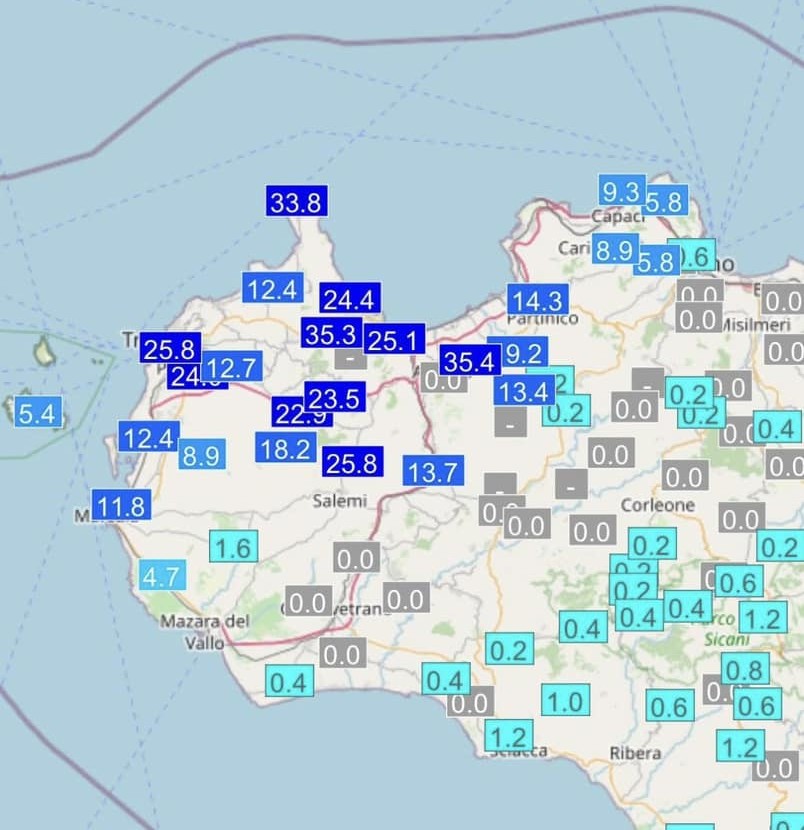 Trapani resiste alla “Squall line”: 25,8 mm di pioggia, ma le strutture sono vulnerabili