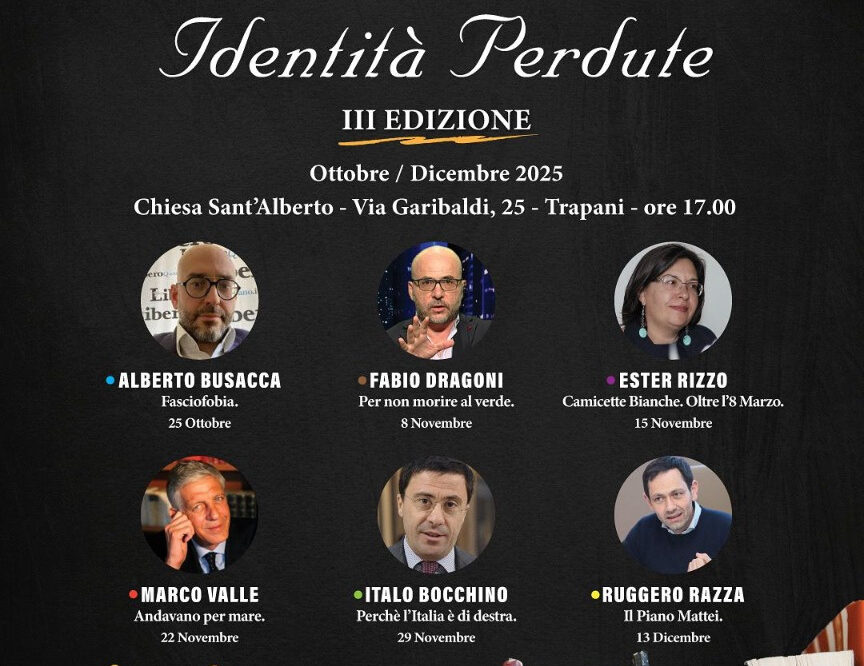 Torna a Trapani la rassegna “Identità perdute”, tra i nomi Razza, Bocchino, Rizzo 