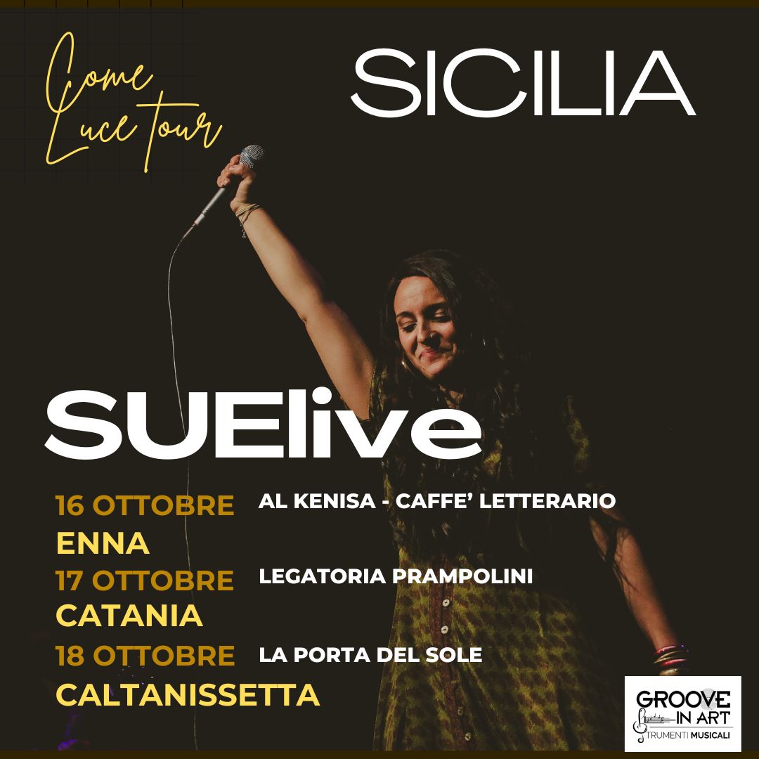 La cantautrice SUE arriva in Sicilia con tre date per presentare l’ultimo album “Come luce”