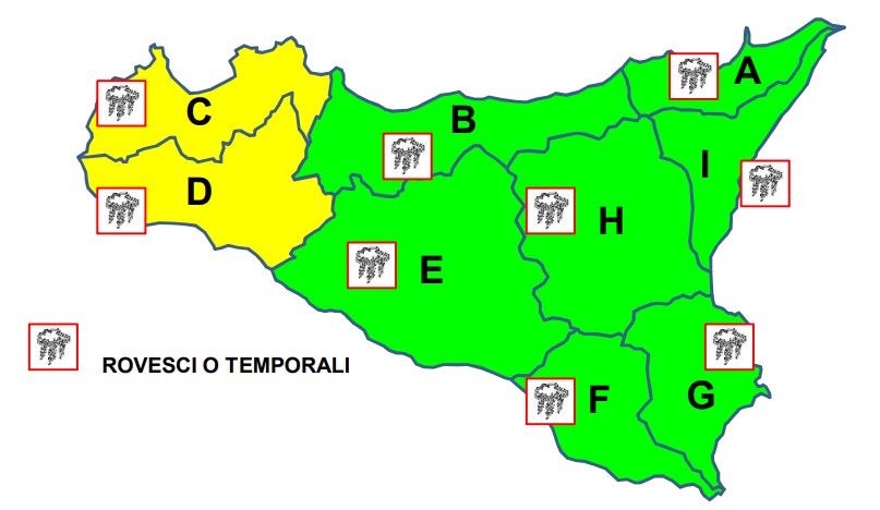 Sta per tornare il maltempo in provincia di Trapani: allerta gialla con pioggia e vento