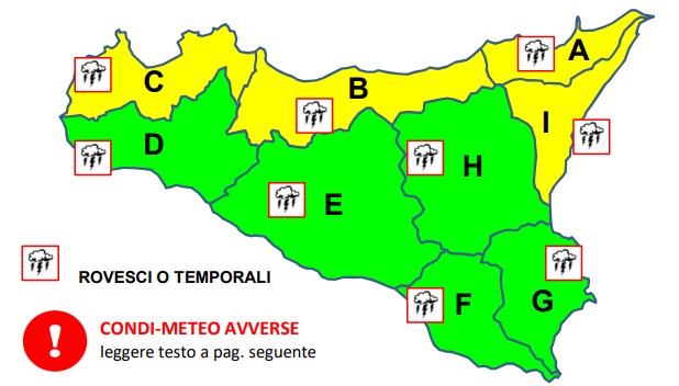 Persiste l’allerta meteo nella zona nord del trapanese