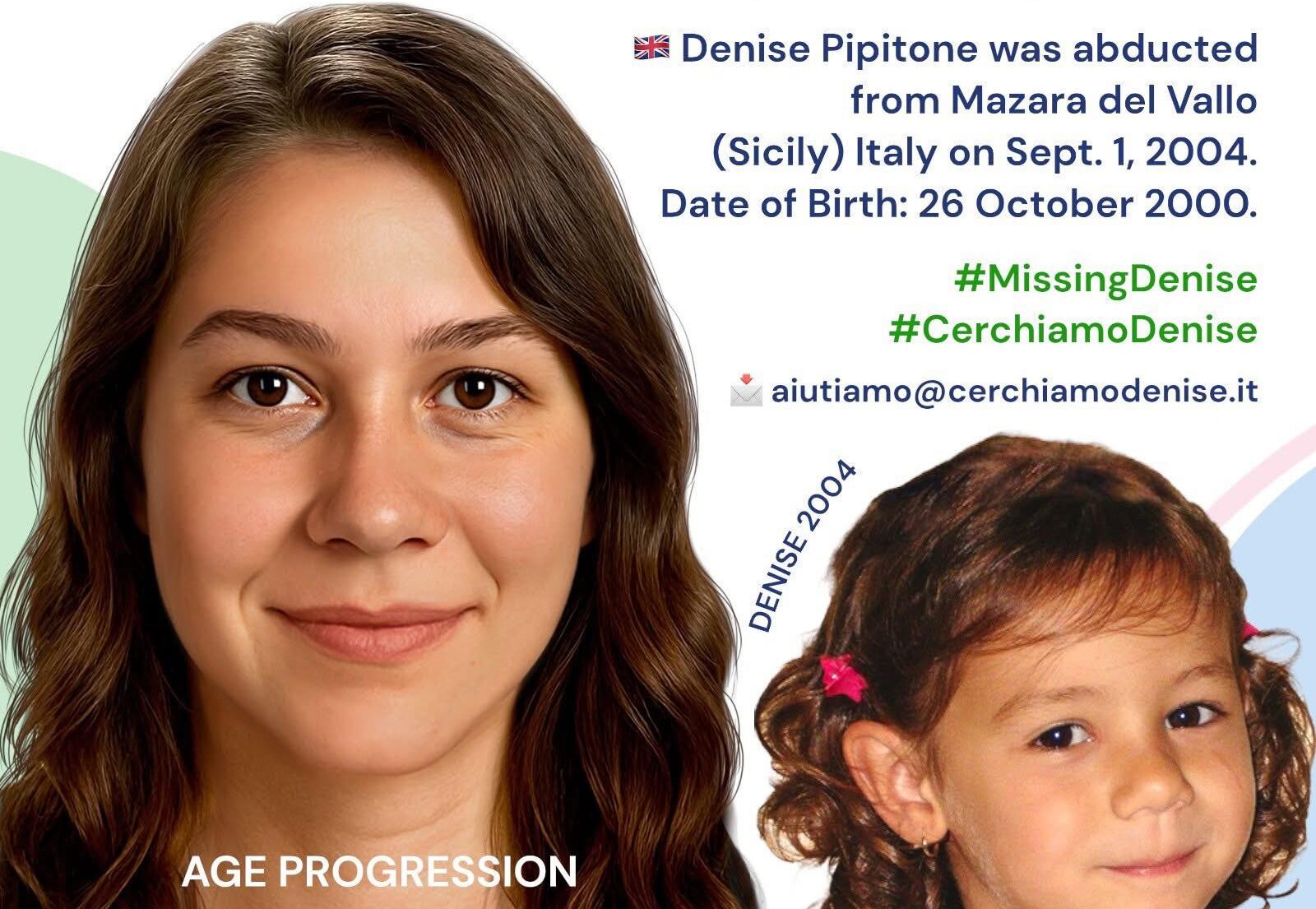 Denise Pipitone 21 anni dopo la scomparsa da Mazara: pubblicata l’age progression