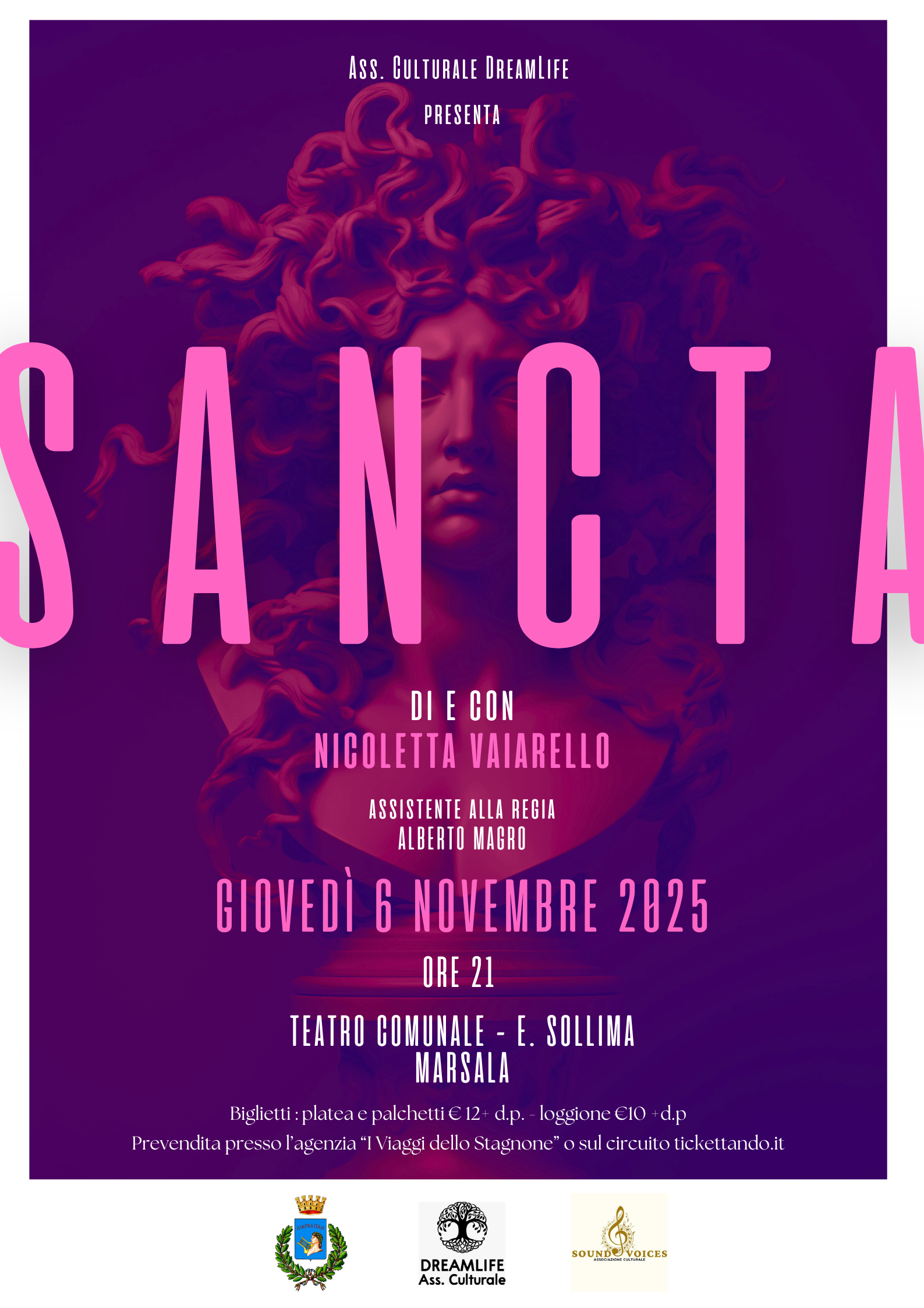 Il Sollima ospita “Sancta”, spettacolo della marsalese Nicoletta Vaiarello