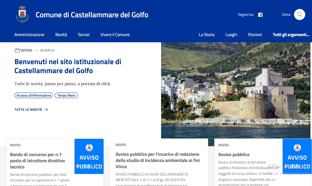 Esperto elettricista e istruttore direttivo tecnico: bandi al Comune di Castellammare del Golfo