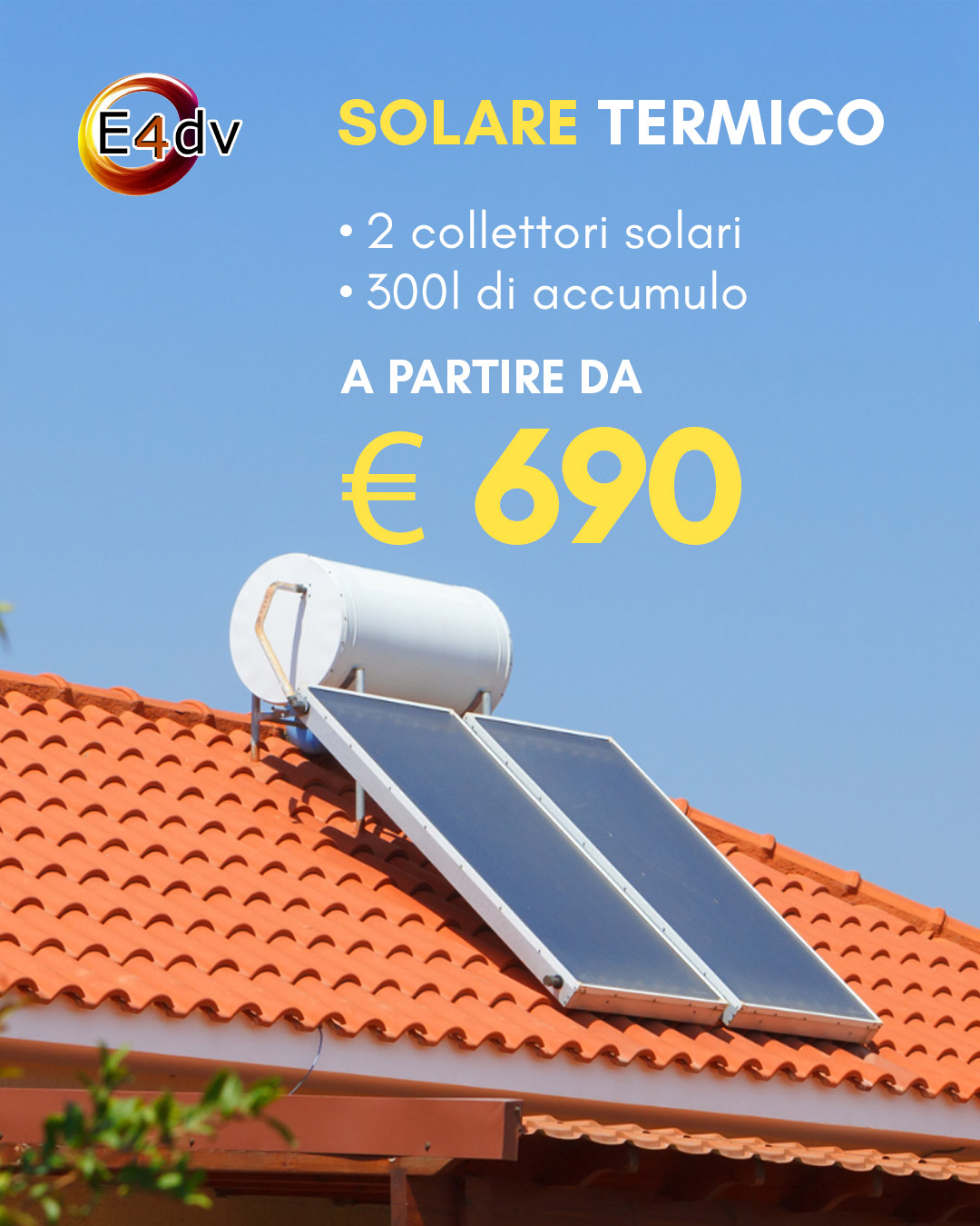 Con E4dv solare termico tutto l’anno: l’energia pulita che conviene