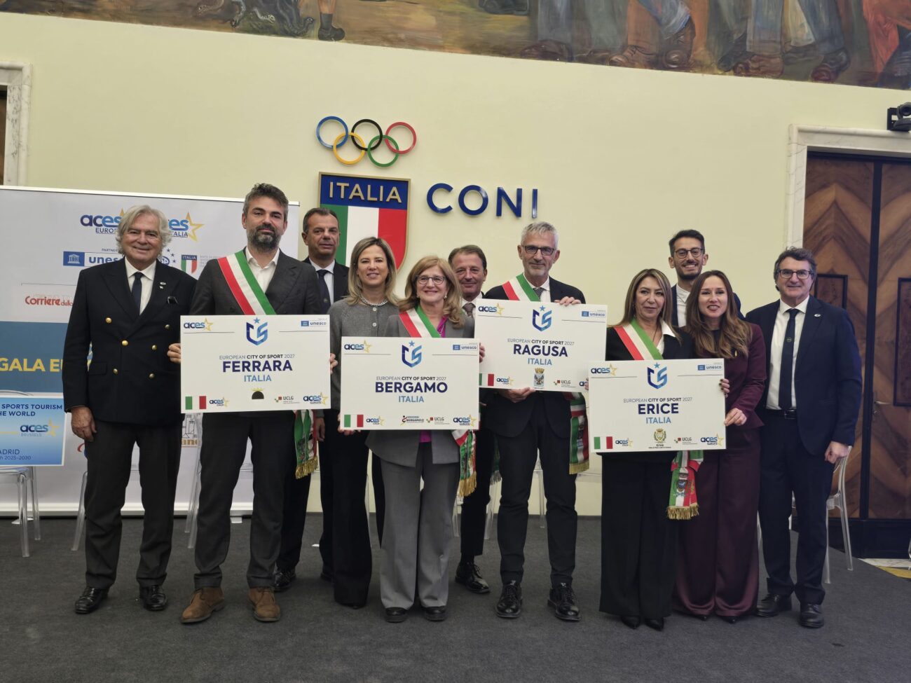 Erice premiata al 37° Gala European City of Sport di Roma