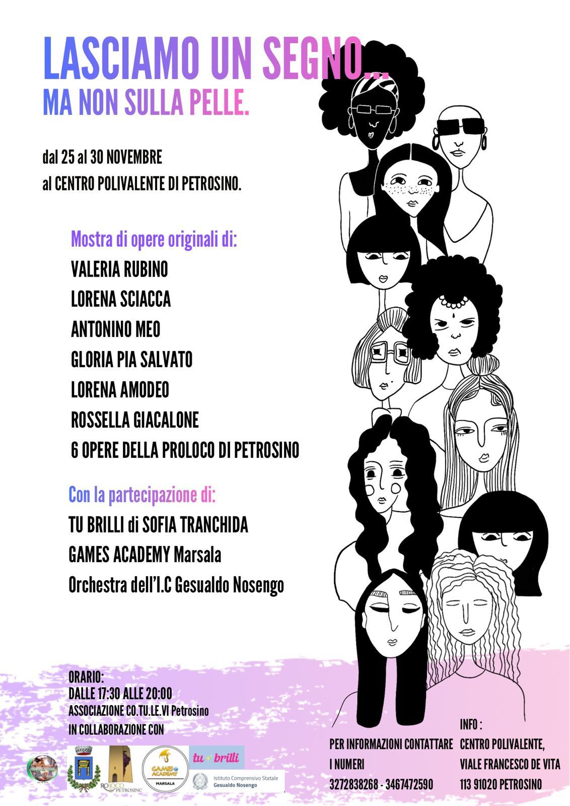 In occasione della giornata contro la violenza sulle donne, Petrosino organizza una mostra