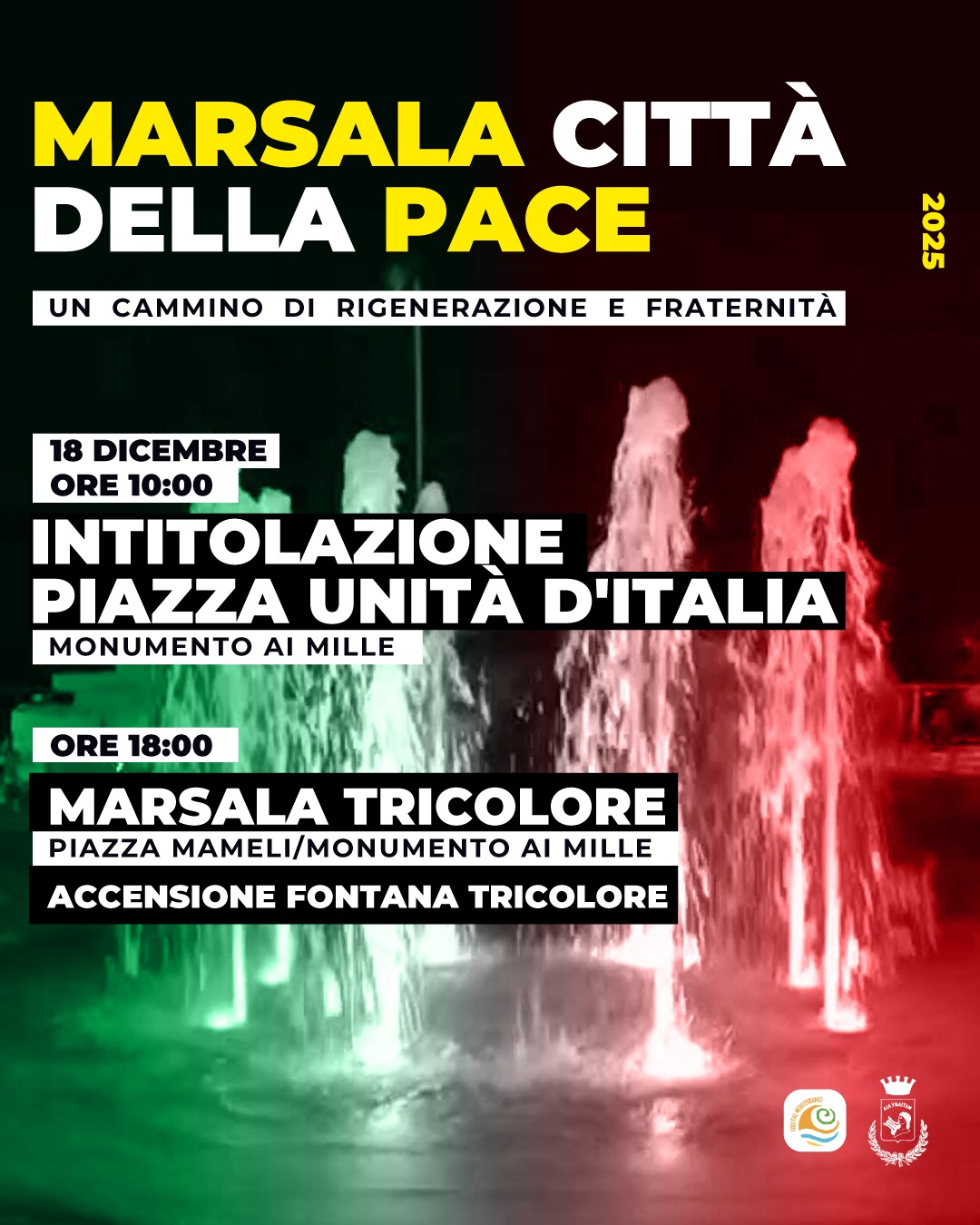 A Marsala si inaugura “Piazza Unità d’Italia” di fronte al Monumento ai Mille