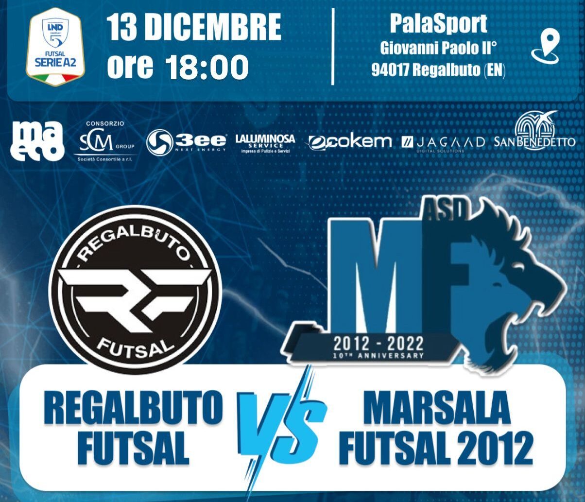 Il Marsala Futsal in gara contro il Regalbuto che lo scorso anno tolse lo scettro agli azzurri