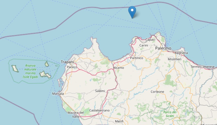 Leggera scossa di terremoto davanti alle coste della Sicilia Occidentale