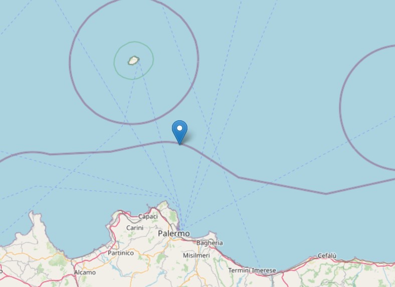 Lieve scossa di terremoto di fronte alle coste della Sicilia Occidentale