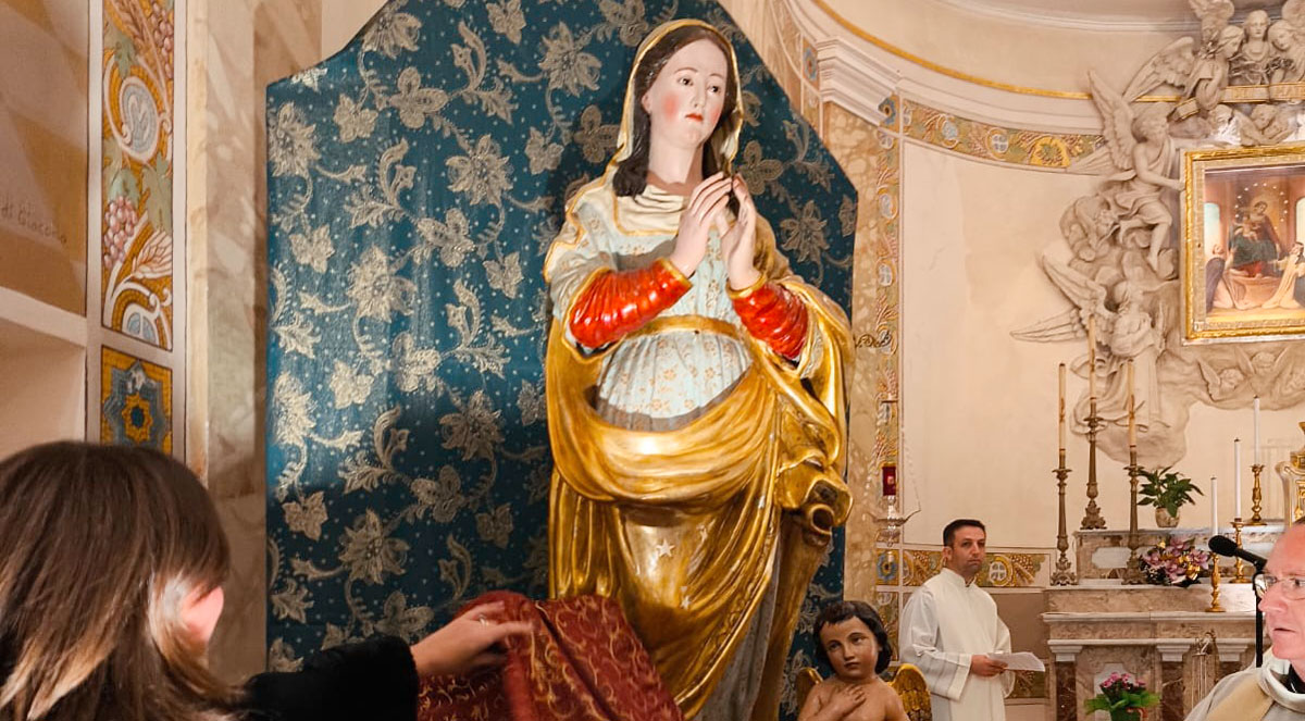 A Vita restaurata la statua settecentesca dell’Immacolata