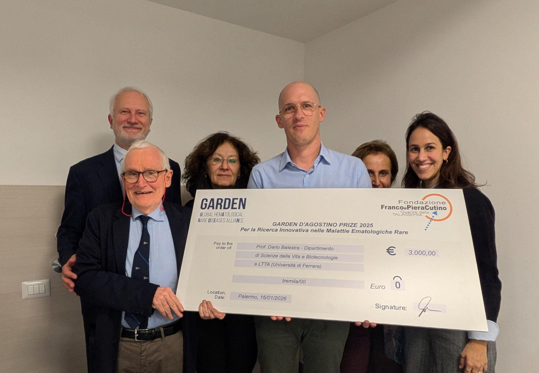 Ematologia, il D’Agostino Prize va al professor Dario Balestra e al suo team di ricerca