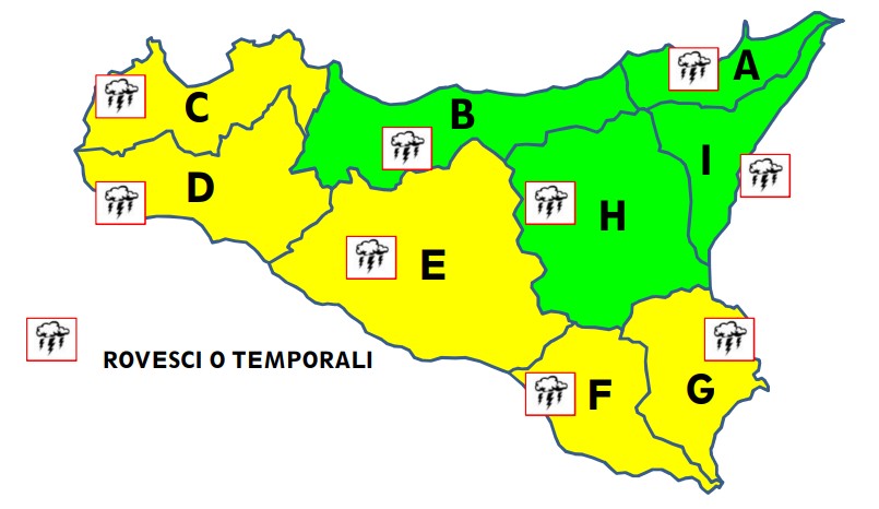 Torna il maltempo nelle prossime ore: in Sicilia occidentale pioggia, vento e allerta gialla