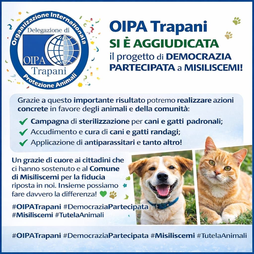 Misiliscemi sceglie gli animali, l’OIPA vince la democrazia partecipata