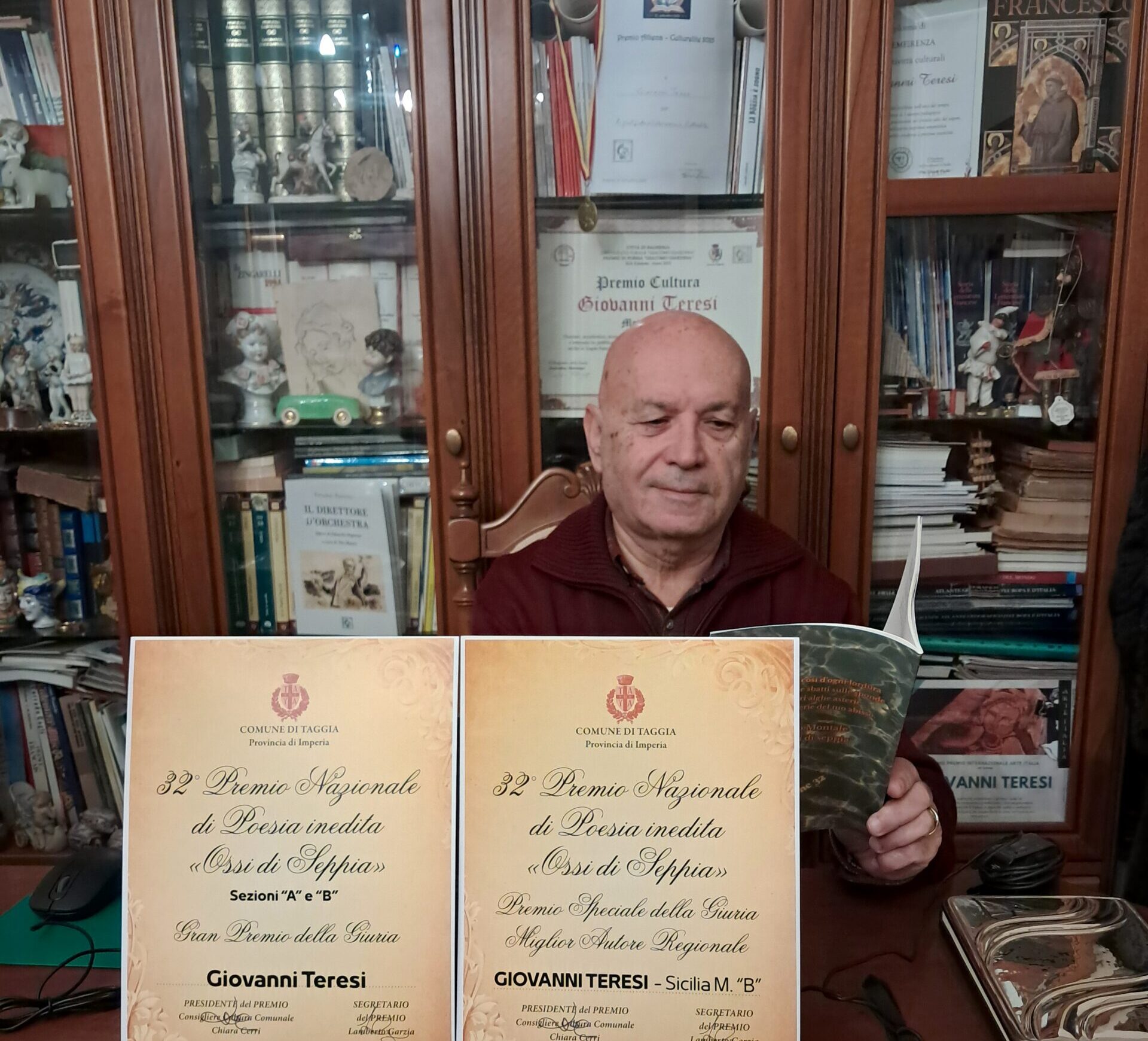 Al Premio “Ossi di Seppia – Montale” due riconoscimenti al poeta marsalese Giovanni Teresi