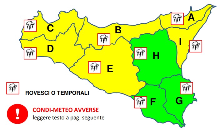 Week end di Carnevale con allerta gialla: pioggia, vento e mareggiate in tutta la Sicilia