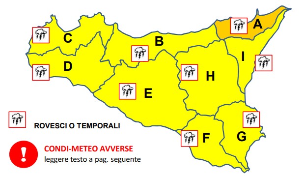 Maltempo in Sicilia: ancora pioggia, vento e mare mosso. Allerta arancione nel messinese
