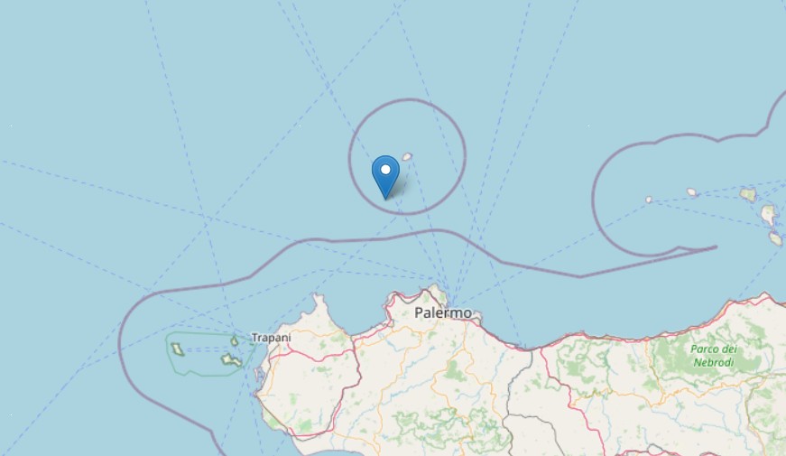 Scossa di terremoto tra Ustica e le coste della Sicilia Occidentale