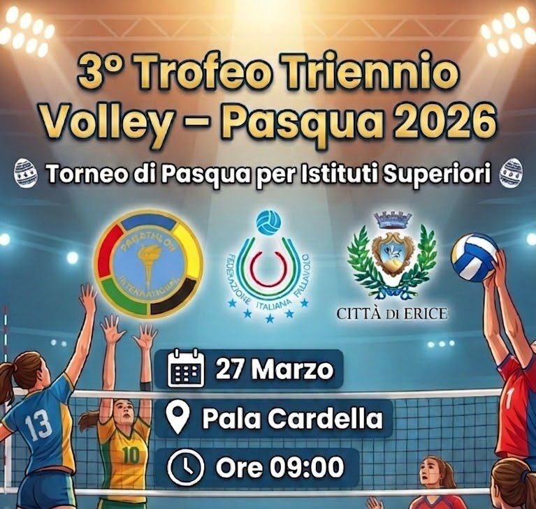 A Trapani il “3° Trofeo Triennio Volley-Pasqua 2026” delle scuole