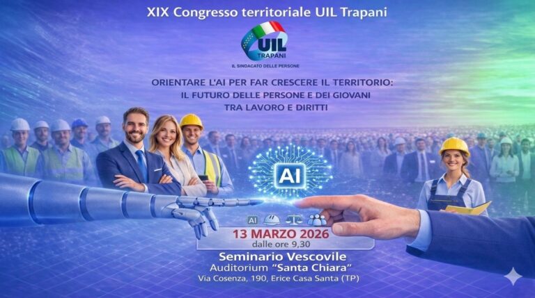 “Orientare l’AI per far crescere il territorio”: seminario vescovile a Trapani con la Uil