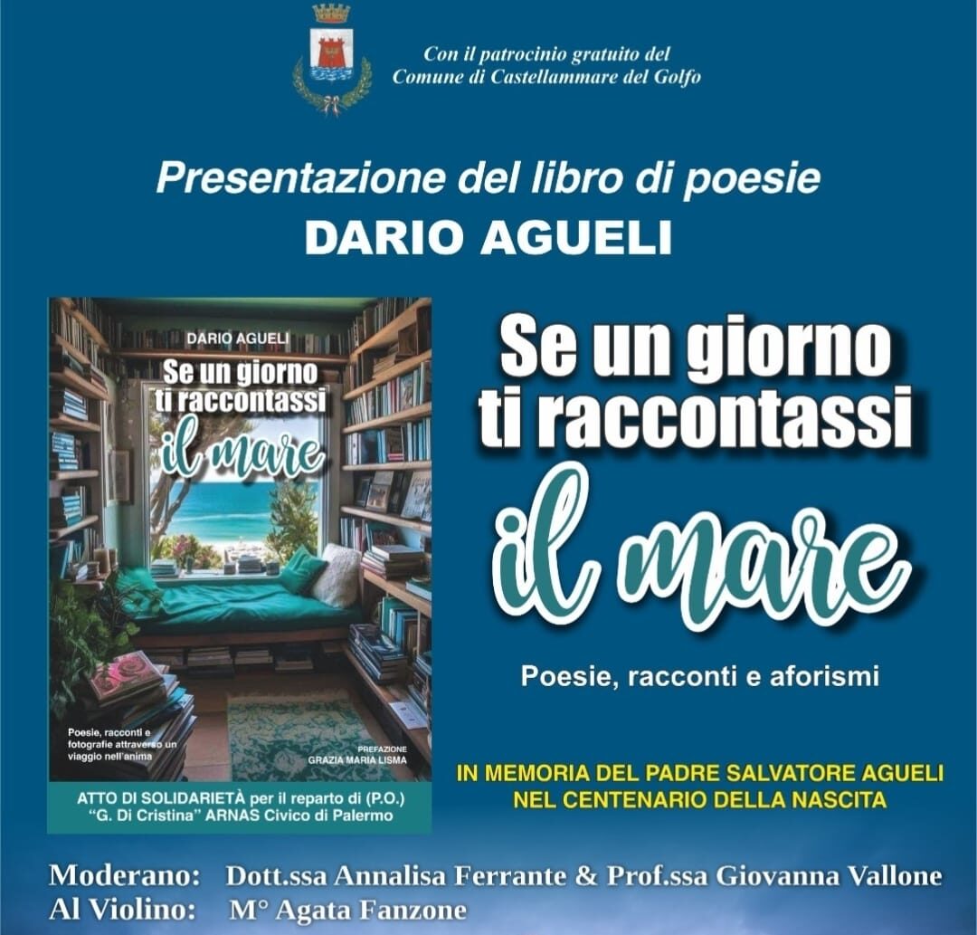 A Castellammare del Golfo si presenta il libro di Dario Agueli, raccolta fondi pediatrica