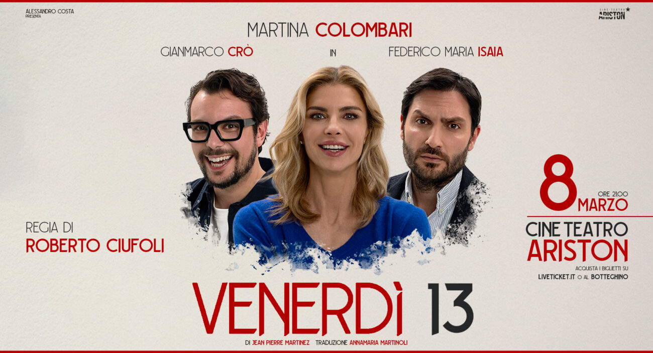 “Venerdì 13”, in scena all’Ariston di Trapani la commedia con Martina Colombari
