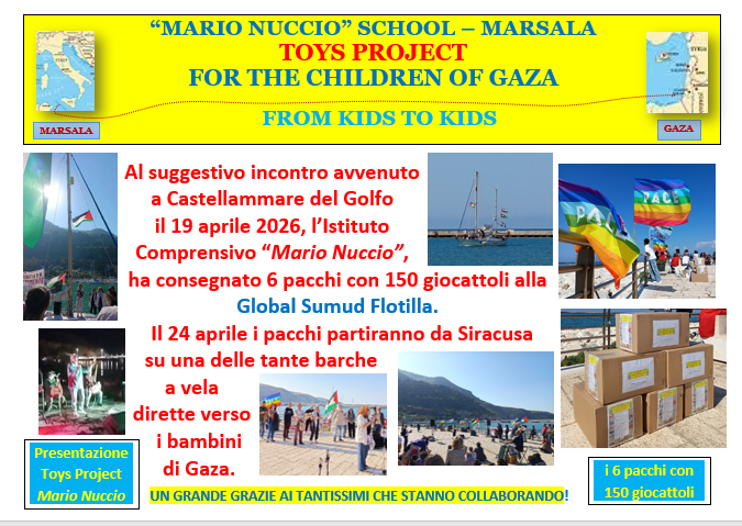 Da Marsala a Gaza, consegnati alla Flotilla 150 giocattoli donati dalla “Mario Nuccio”