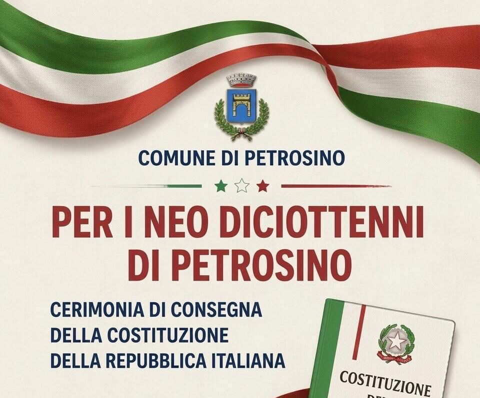 Liberazione, a Petrosino la consegna della Costituzione ai neo 18enni