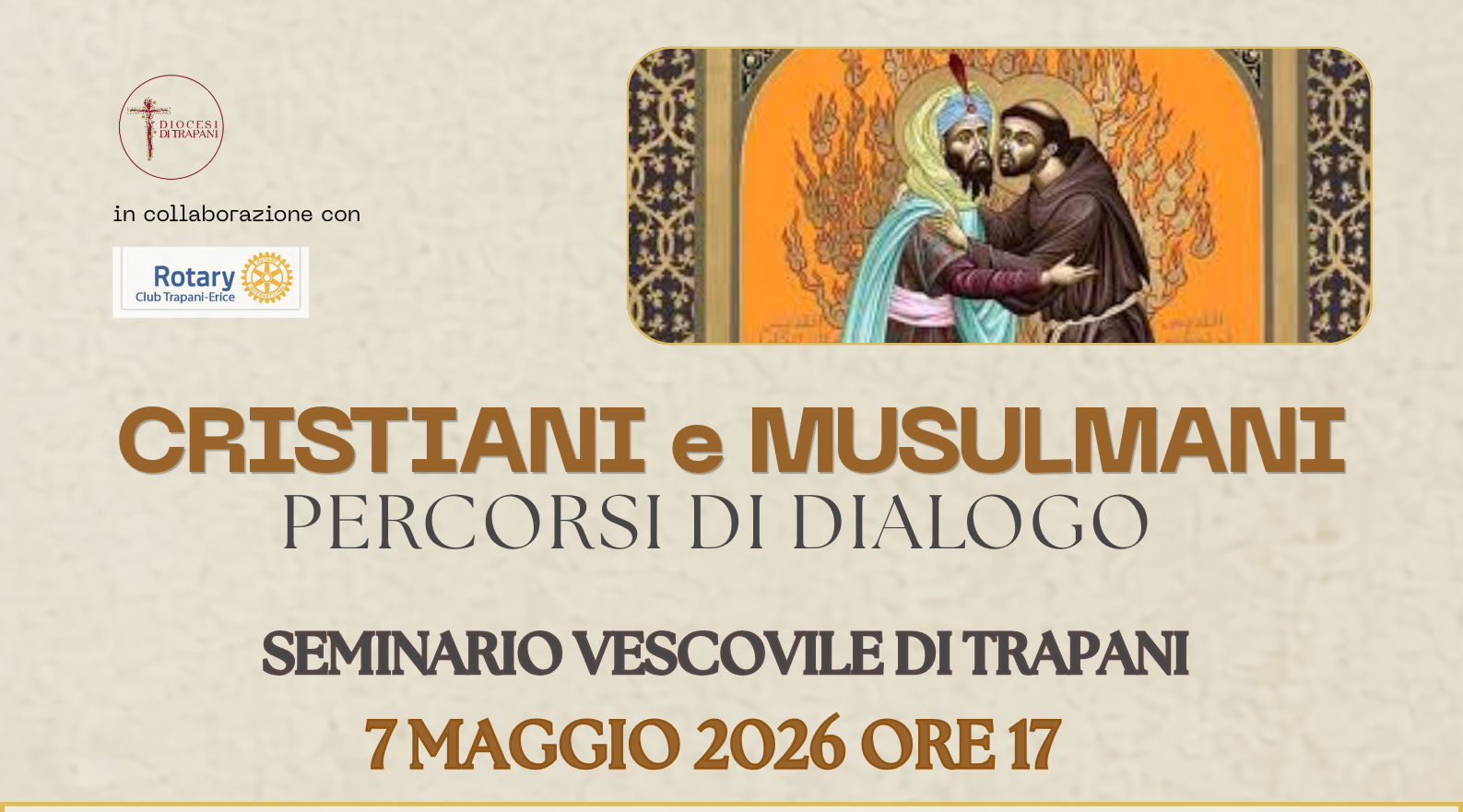 In Seminario a Trapani si parla di dialogo tra islam e cristianesimo il 7 maggio