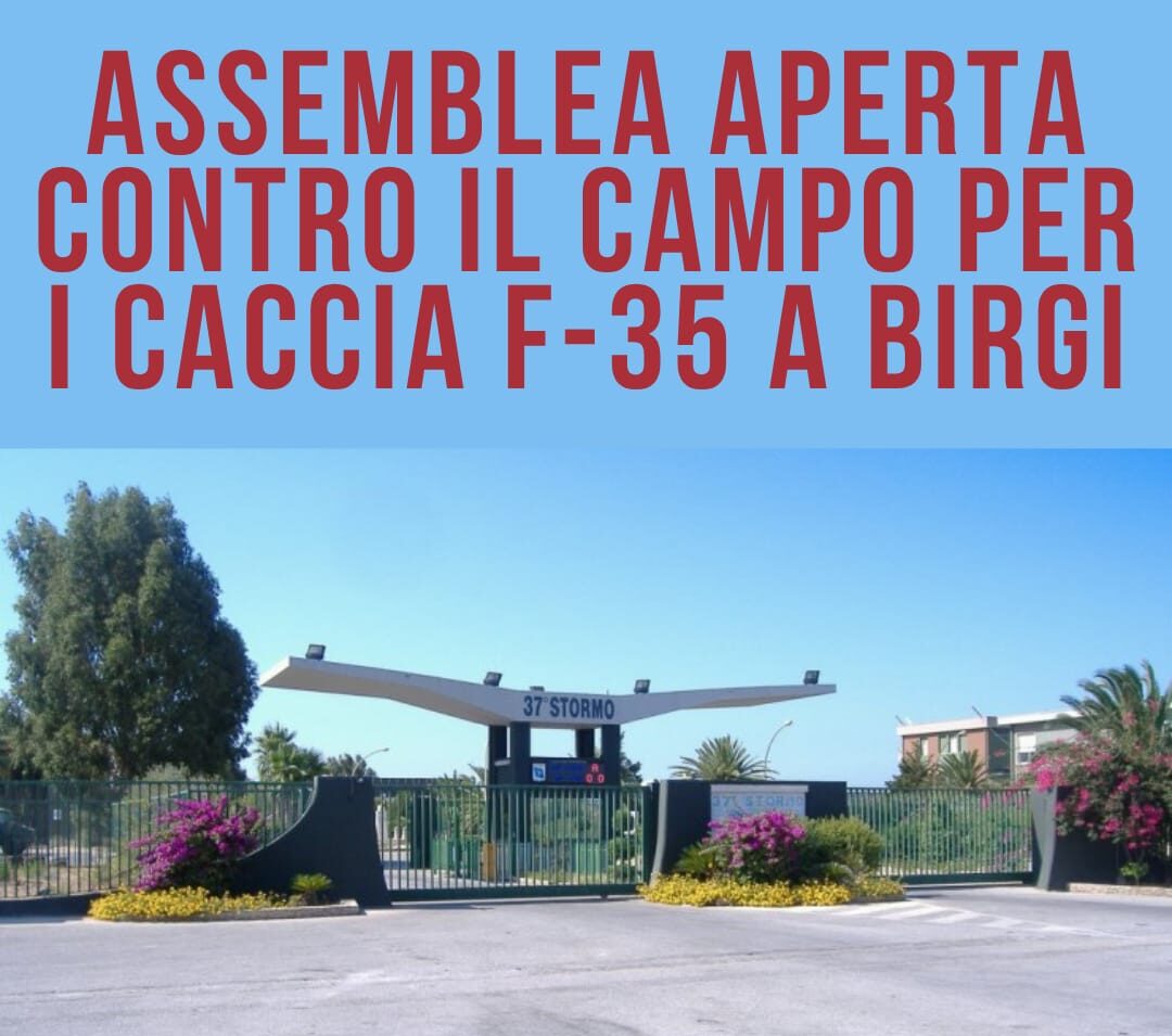 Trapani, il Comitato No F-35 chiama alla mobilitazione presso la Chiesa Valdese