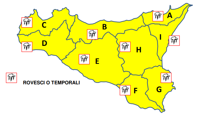 Torna il maltempo in Sicilia: martedì allerta gialla, da giovedì tornerà il sole