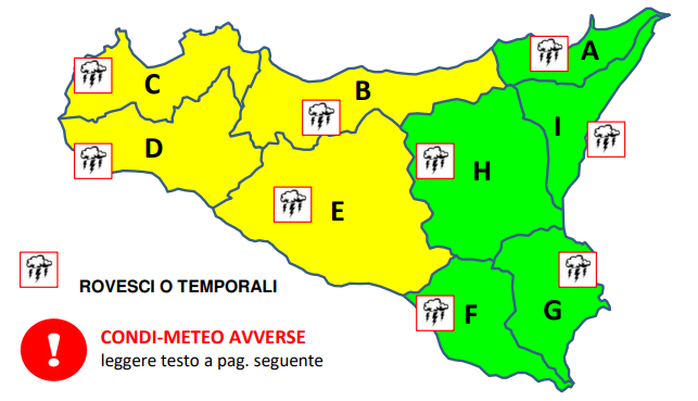 Maltempo in Sicilia: pioggia e allerta gialla nel trapanese