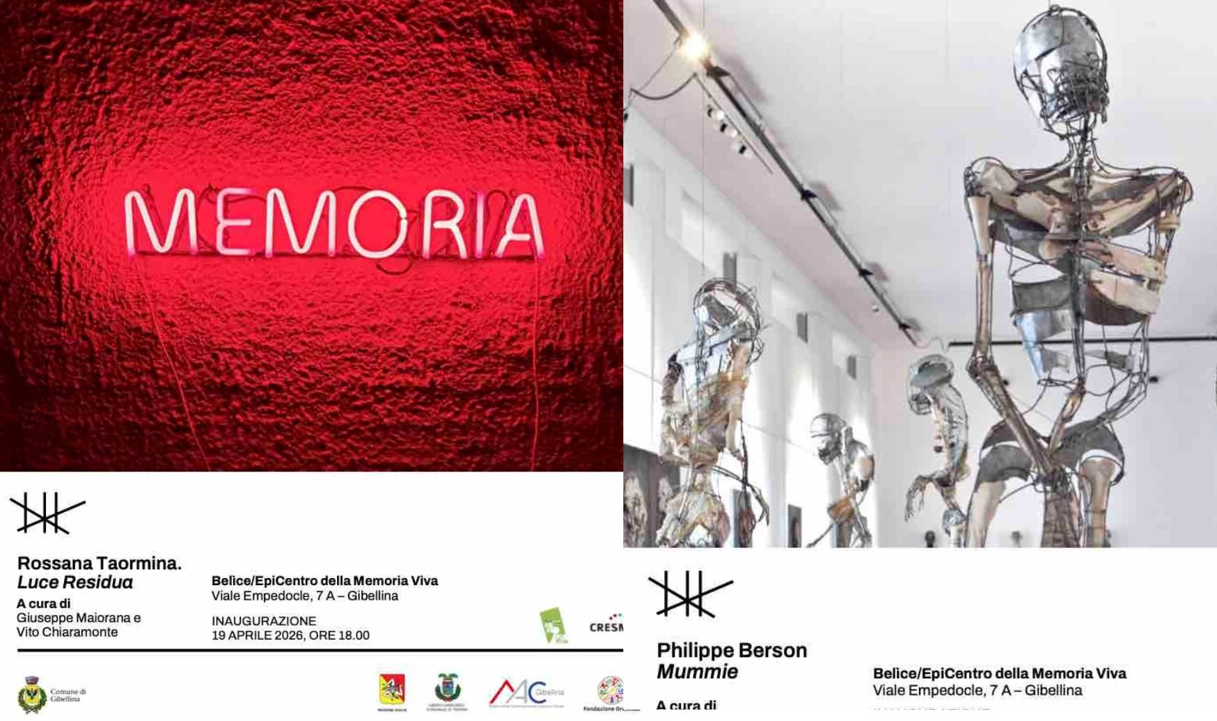 Gibellina, memoria e arte il 19 aprile con le mostre di Taormina e Berson