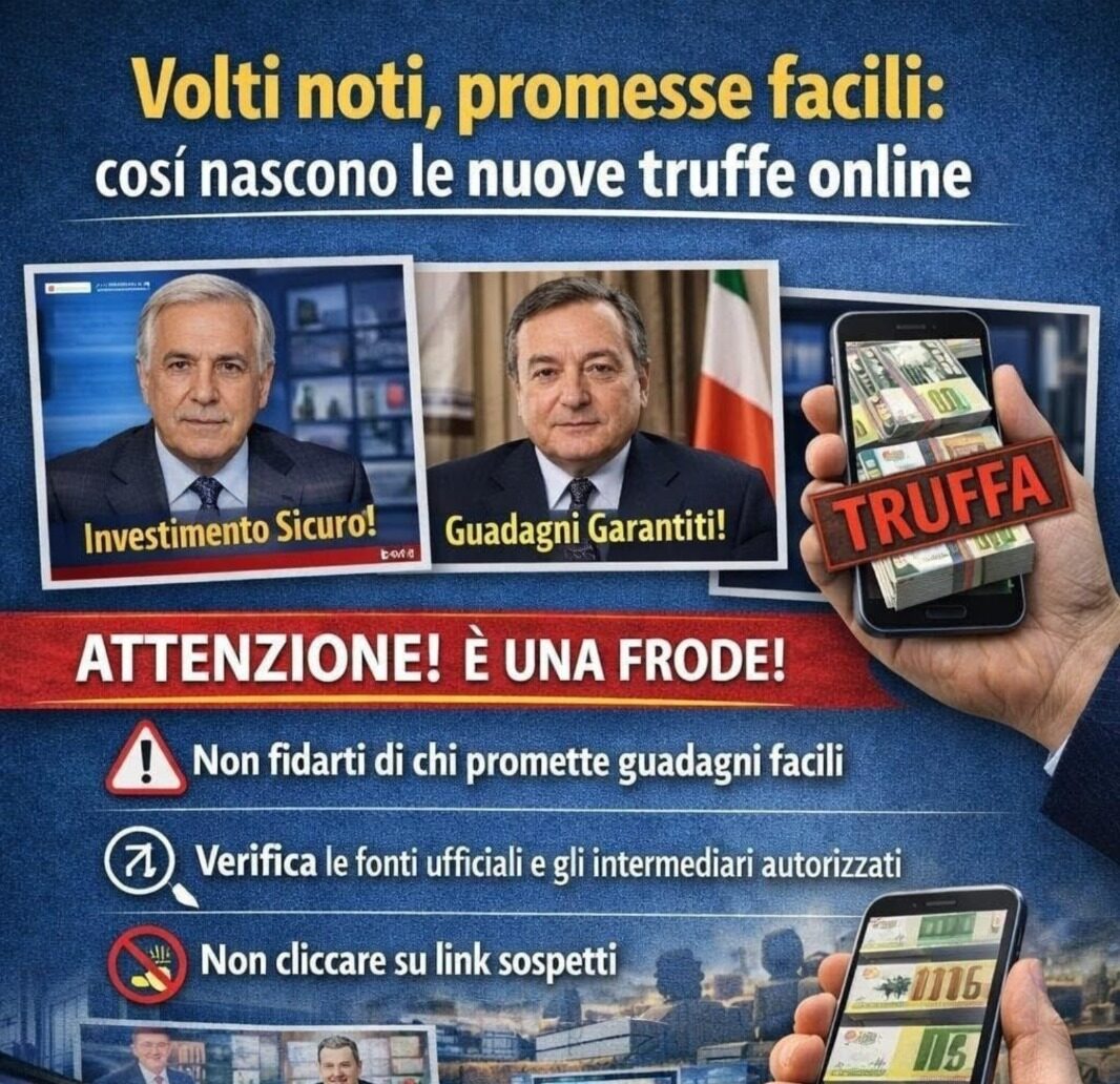 Volti noti, promesse facili: così nascono le nuove truffe online