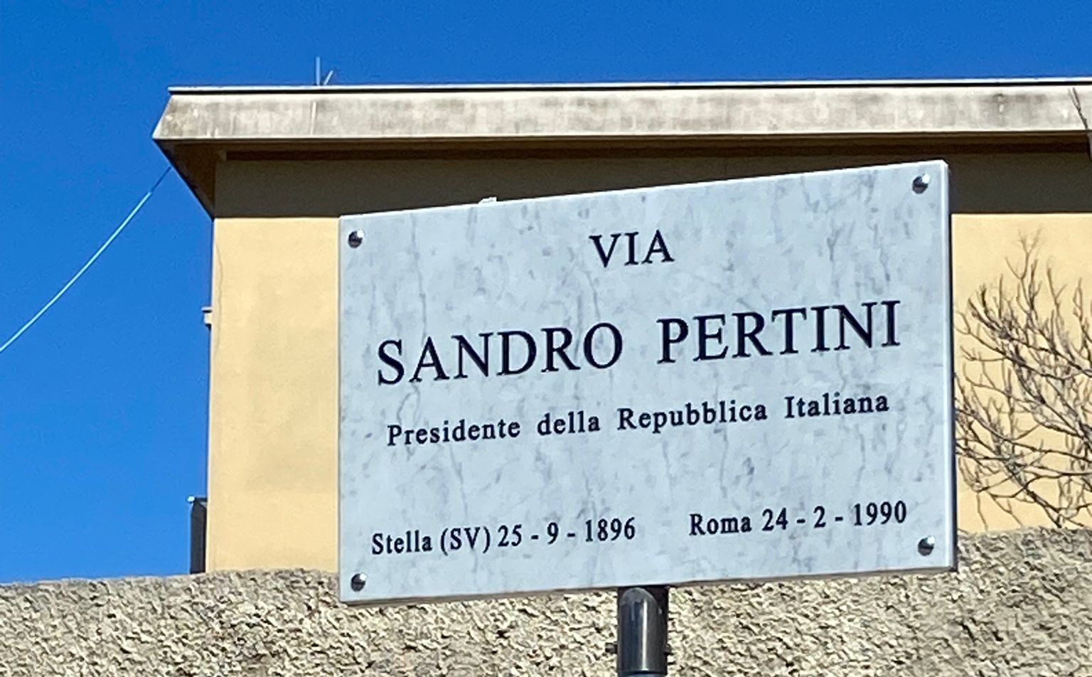 Marsala rende omaggio a Sandro Pertini: inaugurata la nuova via